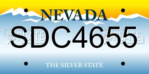 SDC4655 Nevada License Plate