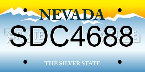 SDC4688 Nevada License Plate