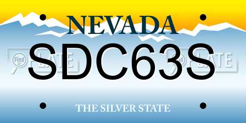SDC63S Nevada License Plate