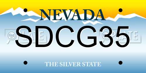 SDCG35 Nevada License Plate