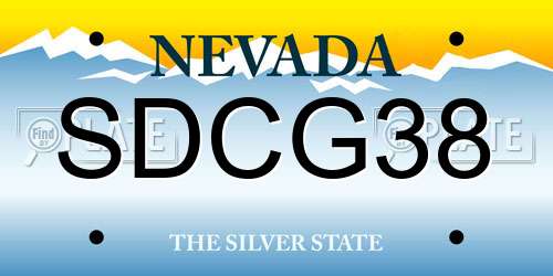 SDCG38 Nevada License Plate