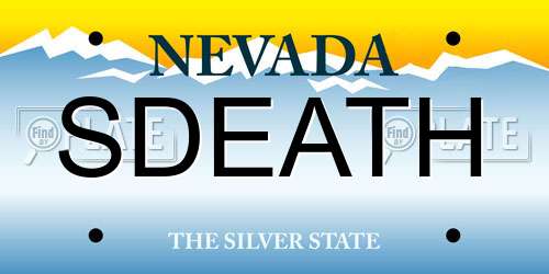 SDEATH Nevada License Plate