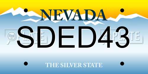 SDED43 Nevada License Plate