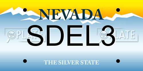 SDEL3 Nevada License Plate