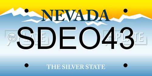 SDEO43 Nevada License Plate