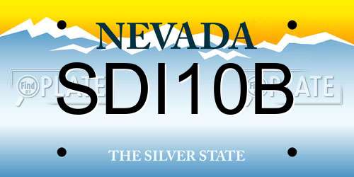SDI10B Nevada License Plate