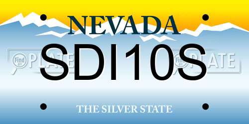 SDI10S Nevada License Plate