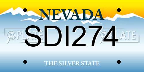 SDI274 Nevada License Plate