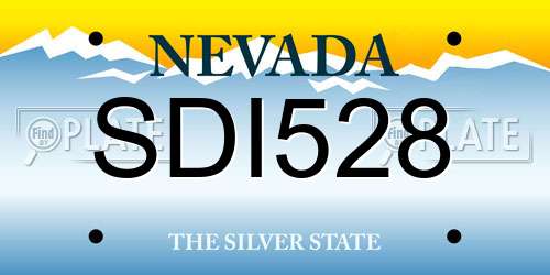 SDI528 Nevada License Plate