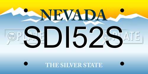SDI52S Nevada License Plate