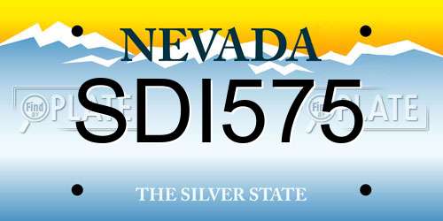SDI575 Nevada License Plate