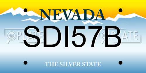 SDI57B Nevada License Plate