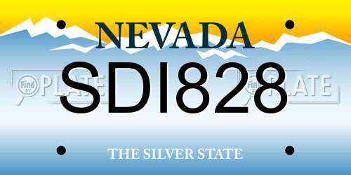 SDI828 Nevada License Plate