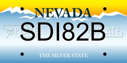 SDI82B Nevada License Plate