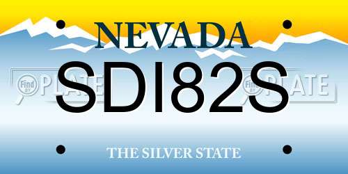 SDI82S Nevada License Plate