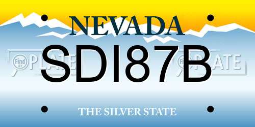 SDI87B Nevada License Plate