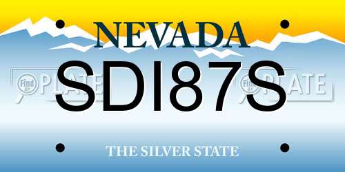 SDI87S Nevada License Plate