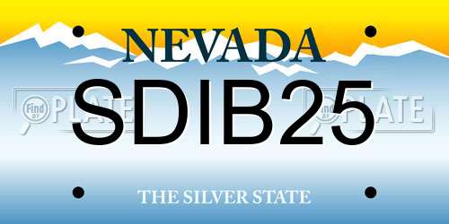 SDIB25 Nevada License Plate