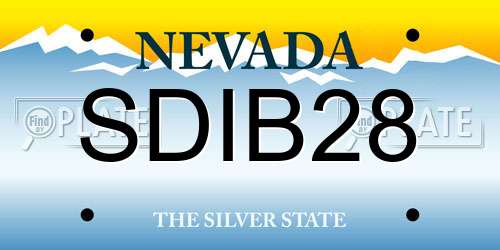 SDIB28 Nevada License Plate