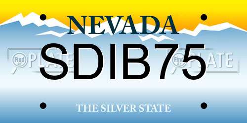 SDIB75 Nevada License Plate