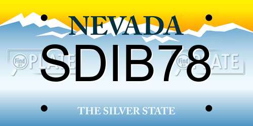 SDIB78 Nevada License Plate