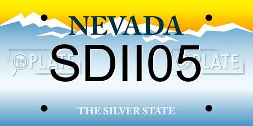 SDII05 Nevada License Plate