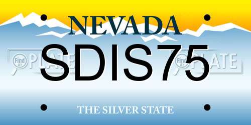 SDIS75 Nevada License Plate