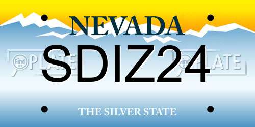 SDIZ24 Nevada License Plate