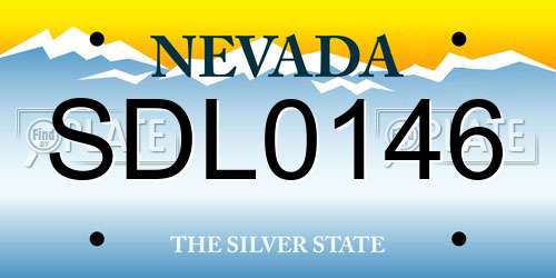 SDL0146 Nevada License Plate