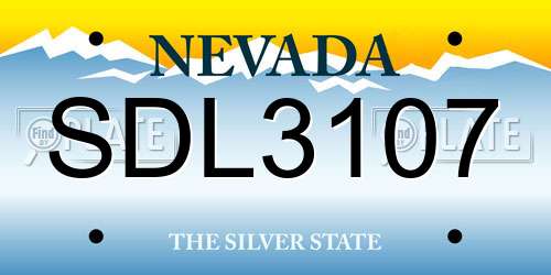 SDL3107 Nevada License Plate