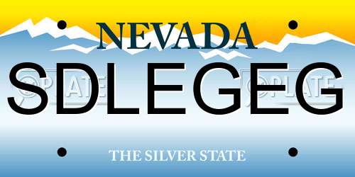 SDLEGEG Nevada License Plate