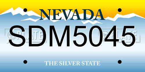 SDM5045 Nevada License Plate