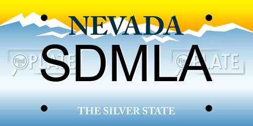 SDMLA Nevada License Plate