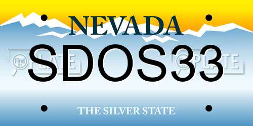 SDOS33 Nevada License Plate