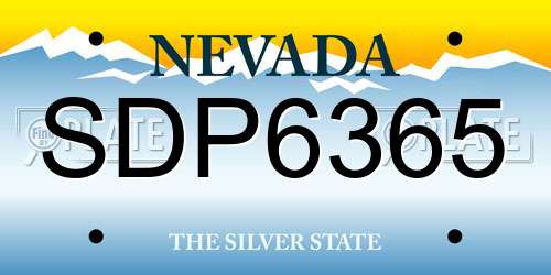 SDP6365 Nevada License Plate