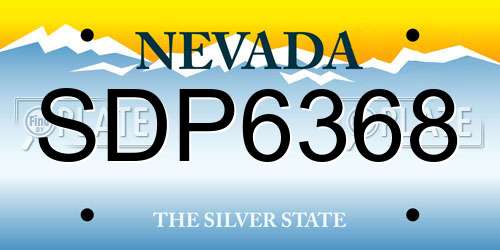 SDP6368 Nevada License Plate