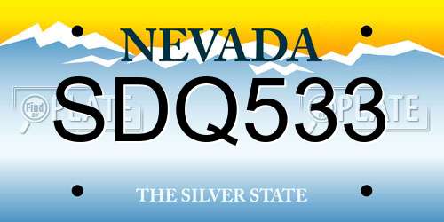 SDQ533 Nevada License Plate