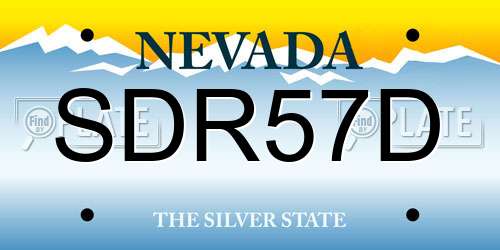 SDR57D Nevada License Plate