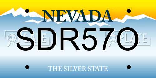 SDR57O Nevada License Plate