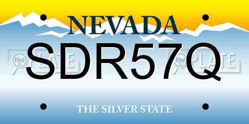 SDR57Q Nevada License Plate