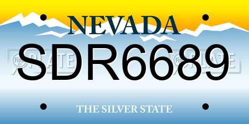 SDR6689 Nevada License Plate