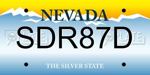 SDR87D Nevada License Plate