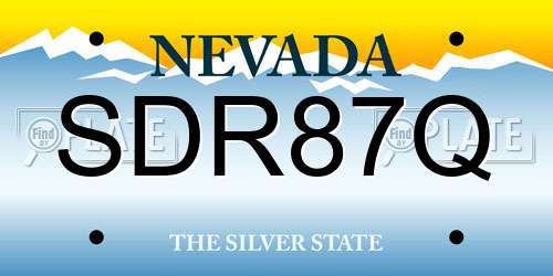 SDR87Q Nevada License Plate