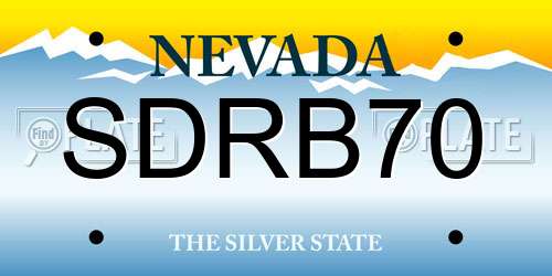 SDRB70 Nevada License Plate