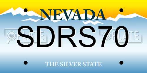 SDRS70 Nevada License Plate