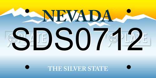 SDS0712 Nevada License Plate