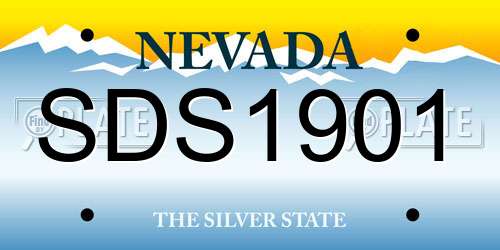 SDS1901 Nevada License Plate