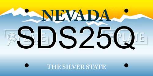 SDS25Q Nevada License Plate