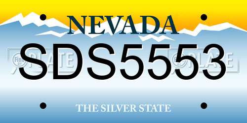 SDS5553 Nevada License Plate