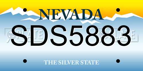 SDS5883 Nevada License Plate